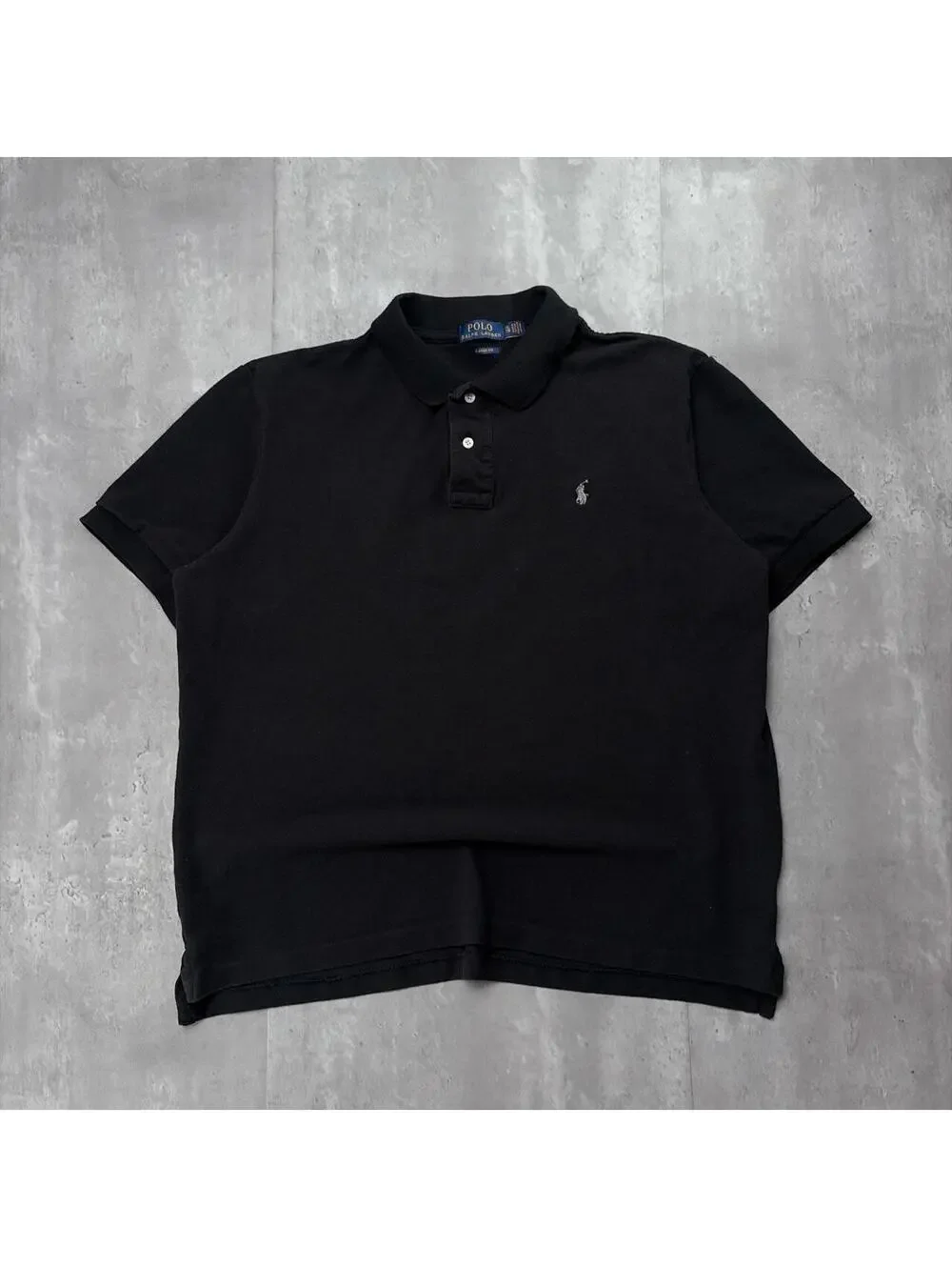 Y2K Black Polo Ralph Lauren Grunge Skater Polo Shirt